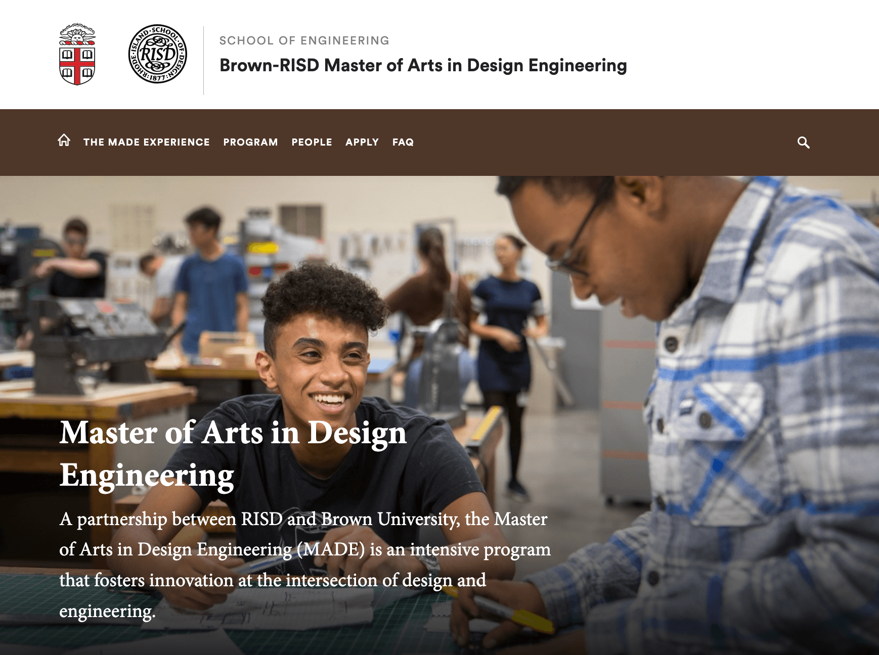 Brown/RISD joint MA in Design Engineering program