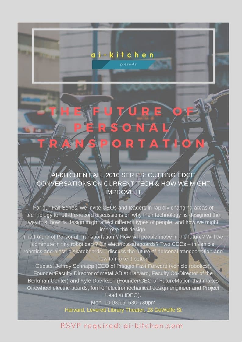 AI-Kitchen event — The Future of Personal Transportation