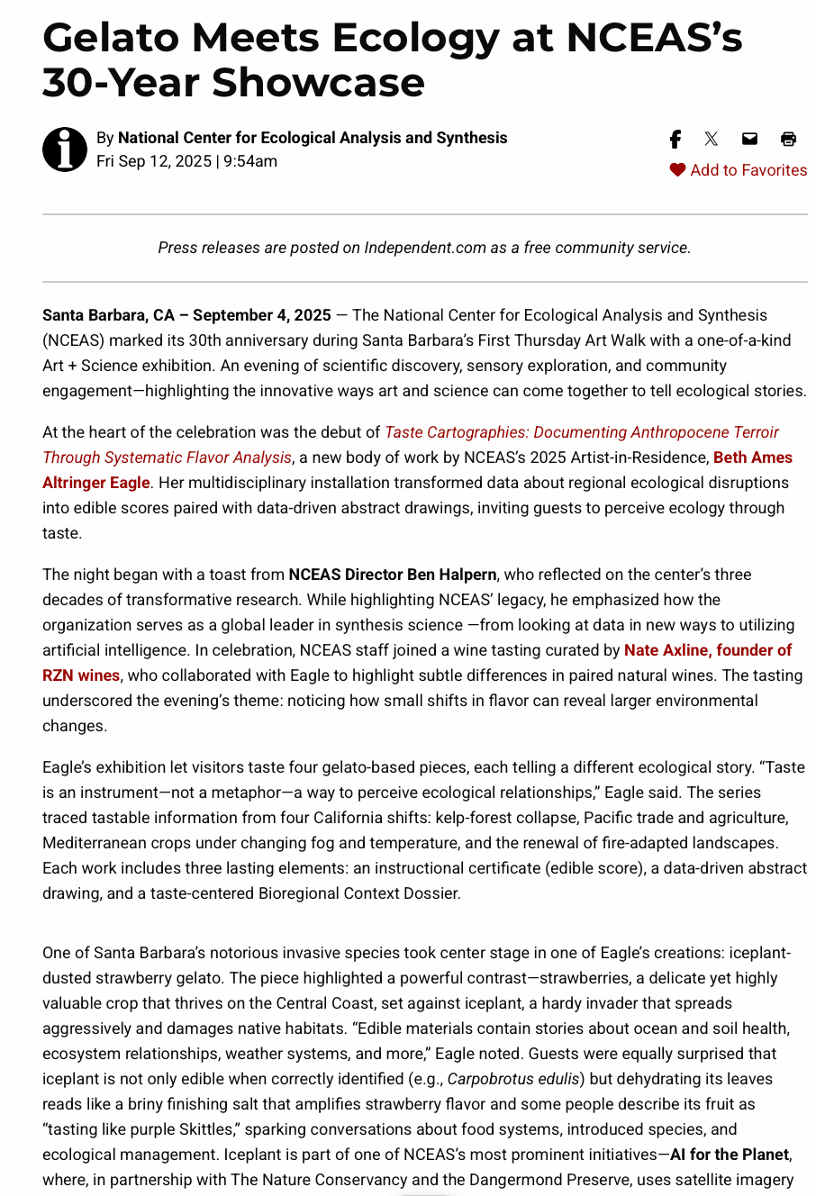 Gelato Meets Ecology — article in the Santa Barbara Independent