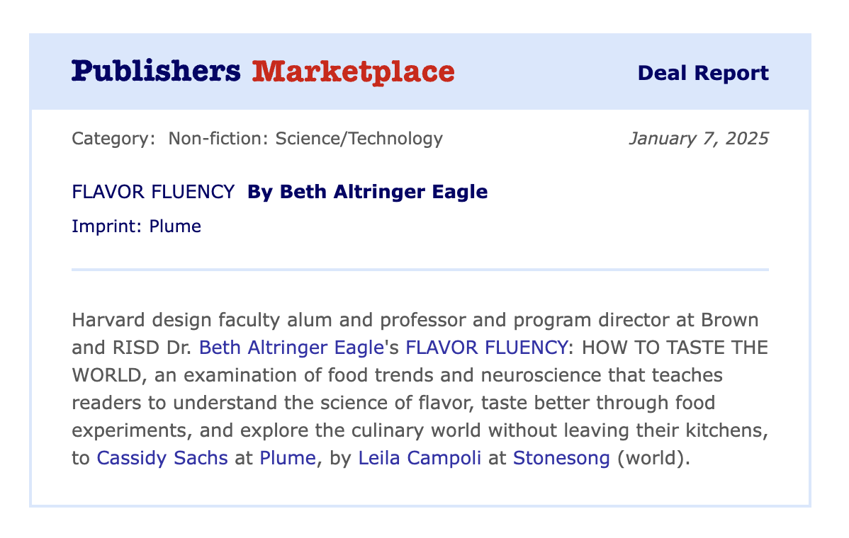 Flavor Fluency — Penguin Group book announcement